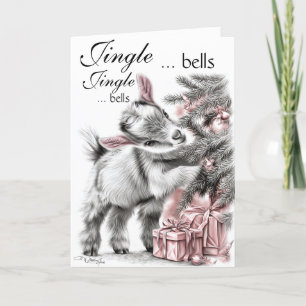 Cartão De Festividades Jingle Bells - Baby Goat Christmas
