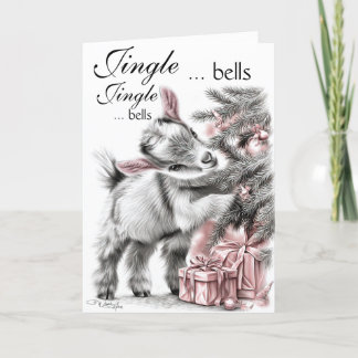 Cartão De Festividades Jingle Bells - Baby Goat Christmas
