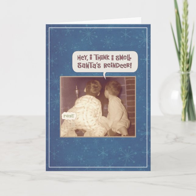 Cartão De Festividades Jingle Bells e Reindeer Smells (Frente)