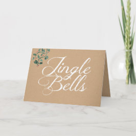 Cartão De Festividades Jingle Bells Holly Holiday Christmas Greeting Card