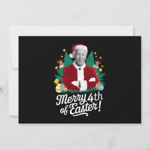 Cartão De Festividades Joe Biden Natal Papai Noel Feliz 4 De Páscoa Xmas