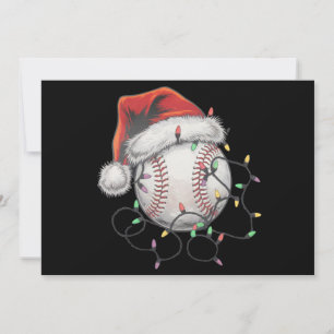 Cartão De Festividades Jogador de Beisebol de Natal Esportivo do Papai No
