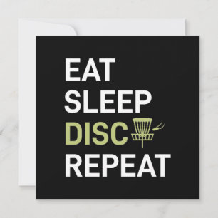 Cartão De Festividades Jogador de Disco Golfe   Comer Dormir Disco Golfe 