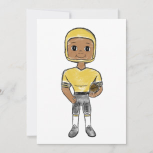 Cartão De Festividades jogador de futebol retrô vintage preto amarelo sim