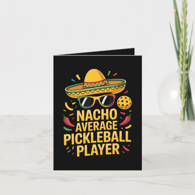 Cartão De Festividades Jogador de pickleball não médio (Frente)