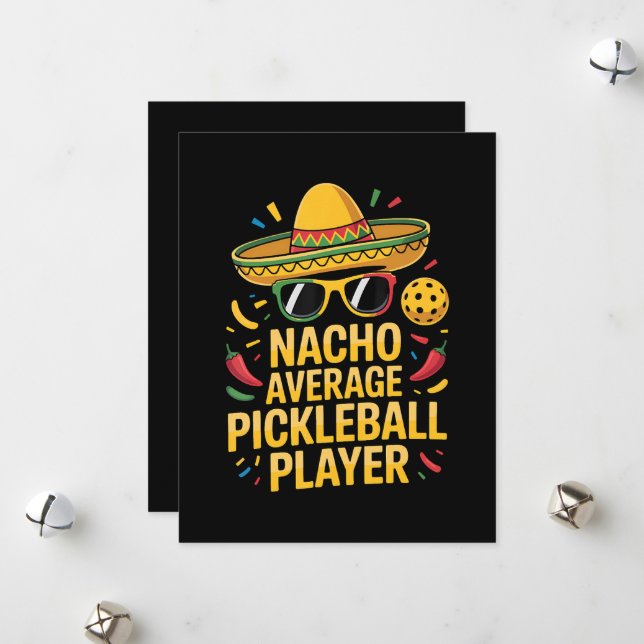 Cartão De Festividades Jogador de Pickleball Não Médio (Frente/Verso In Situ)
