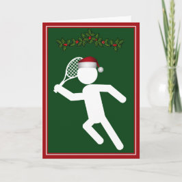 Cartão De Festividades Jogador de Tênis de Natal - Símbolo de Tênis-