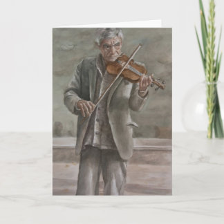 Cartão De Festividades Jogador de Violino, Subotica