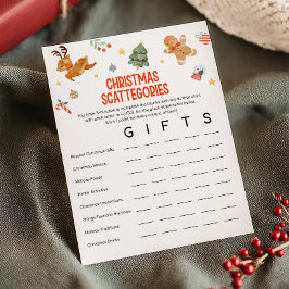Cartão De Festividades Jogo Christmas Scattegories
