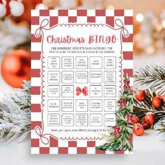 Cartão De Festividades Jogo de Bingo de Natal