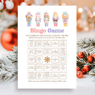 Cartão De Festividades Jogo de Bingo de Natal do Quebra-Nozes