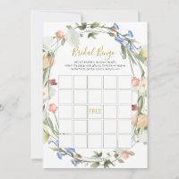 Jogo de Bingo para Chá de Noiva com Flores Silvest