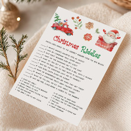 Cartão De Festividades Jogo de Charadas de Natal do Papai Noel