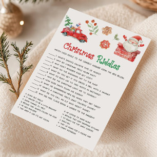 Cartão De Festividades Jogo de Charadas de Natal do Papai Noel