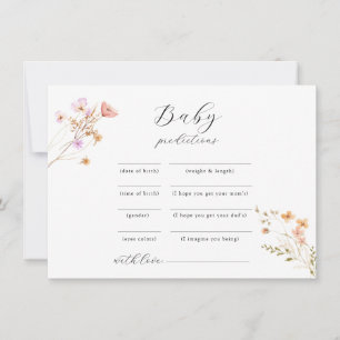 Cartão De Festividades Jogo de Conselhos de Chá de fraldas de Flor Selvag