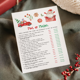 Cartão De Festividades Jogo de Fato ou Ficção do Natal de Papai Noel