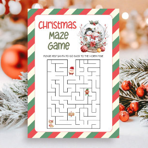 Cartão De Festividades Jogo de Labirinto de Natal