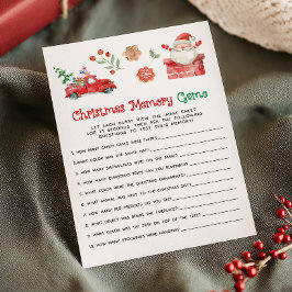 Cartão De Festividades Jogo de Memória do Papai Noel de Natal