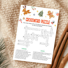 Cartão De Festividades Jogo de Palavras Cruzadas de Natal