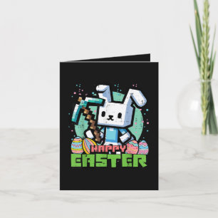 Cartão De Festividades Jogo de Pixel Coelho Feliz de Páscoa