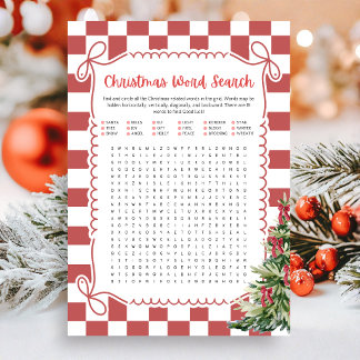 Cartão De Festividades Jogo de Procura de Palavras de Natal