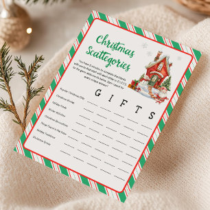 Cartão De Festividades Jogo de Scattegories para Festa de Natal