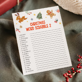 Cartão De Festividades Jogo de Scrabble de Palavras de Natal