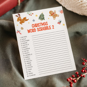 Cartão De Festividades Jogo de Scrabble de Palavras de Natal