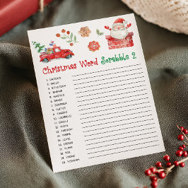 Cartão De Festividades Jogo de Scrabble de Palavras de Natal Santa
