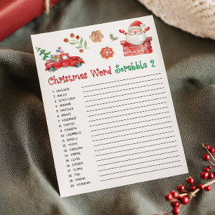 Cartão De Festividades Jogo de Scrabble de Palavras de Natal Santa