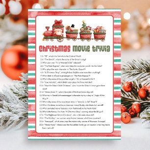 Cartão De Festividades Jogo de Trivia de Filme de Natal