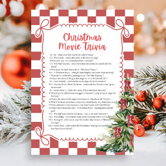 Cartão De Festividades Jogo de Trivia de Natal