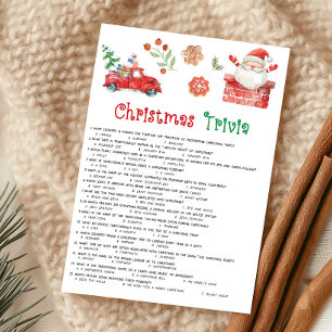 Cartão De Festividades Jogo de Trivia de Natal do Papai Noel