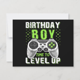 Cartão De Festividades Jogo de Vídeo do Birthday Boy Level Up