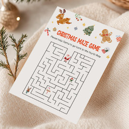 Cartão De Festividades Jogo do Labirinto de Natal