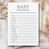 Jogo Neutro do chá de fraldas do Word Scramble
