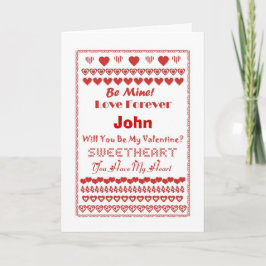 Cartão De Festividades John Feliz dia de os namorados Hearts Hearts Heart