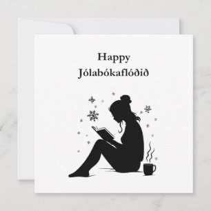 Cartão De Festividades Jolabokaflod - Inundação do Livro da Islândia