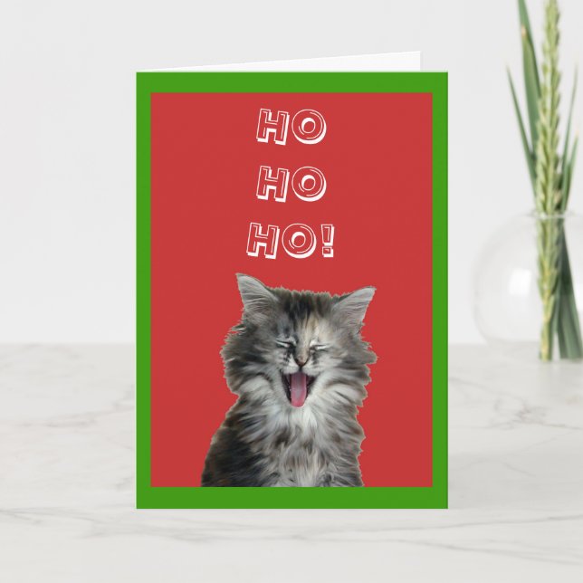 Cartão De Festividades Jolly Christmas Kitten greeting card (Frente)