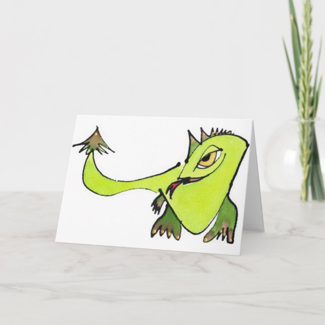 Cartão De Festividades Jolly Green Dragon Notecard (Frente)