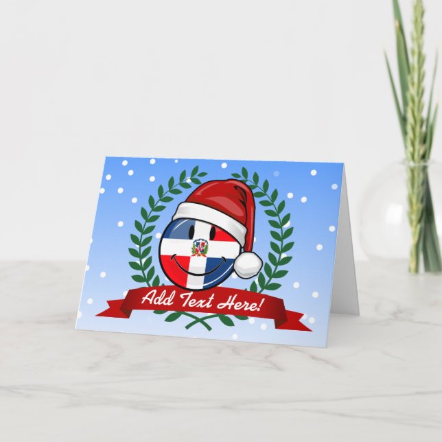 Cartão De Festividades Jolly República Dominicana Bandeira Natal (Frente)