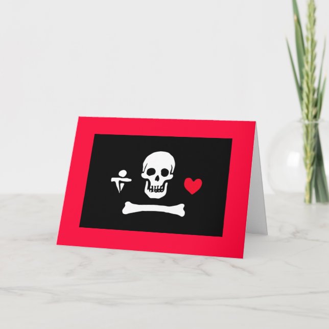 Cartão De Festividades Jolly Roger Valentine (Frente)
