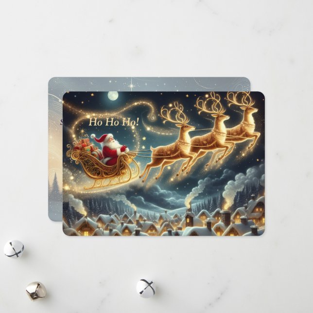 Cartão De Festividades Jolly Santa Christmas Card   (Frente/Verso In Situ)