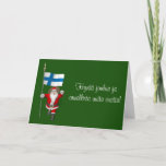 Cartão De Festividades Jolly Santa Claus Com Bandeira Da Finlândia<br><div class="desc">a cor de fundo pode ser alterada: PERSONALIZE-o Hyvää joulua ja onnellista uutta vuotta!  Feliz Natal e feliz ano novo!
 Pai Natal visitando Suomi,  o país nórdico situado na região Fennoscandiana da Europa Norte.</div>