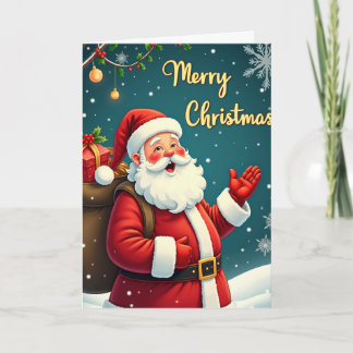 Cartão De Festividades Jolly Santa Claus Merry Christmas Greeting Card