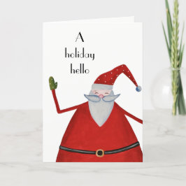 Cartão De Festividades Jolly Santa Holiday Hello Fun Christmas Greeting
