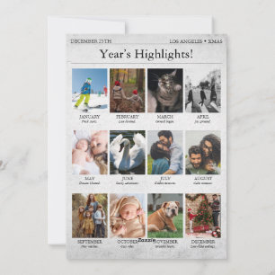 Cartão De Festividades Jornal de Natal Ano em Revisão