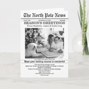Cartão De Festividades Jornal de Natal do Polo Norte Personalizado