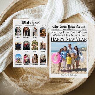 Cartão De Festividades Jornal Diversão Única Que Ano Novo 2025