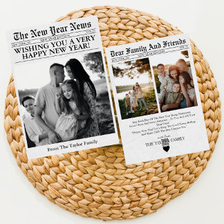 Cartão De Festividades Jornal Diversão Única Que Foto de Ano Novo